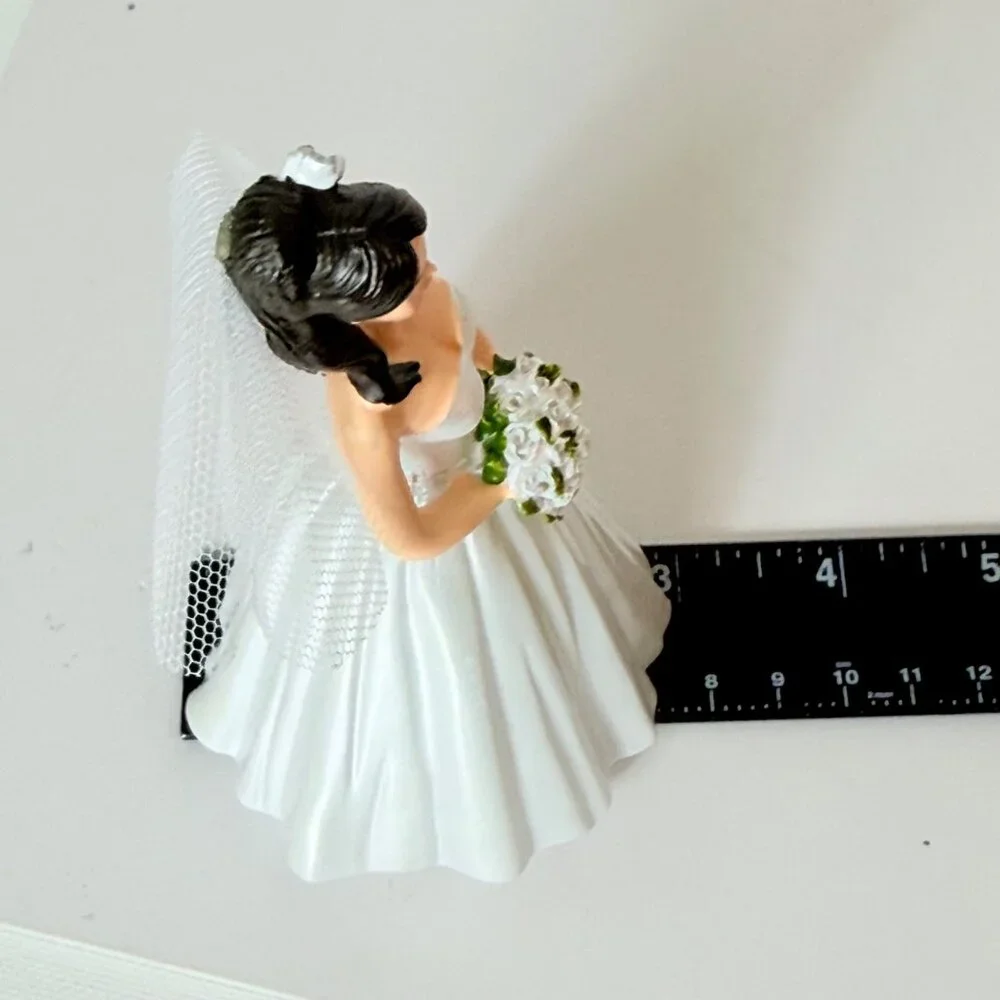 Wilton Bride Cake Topper Figurine Wedding Bridal Shower VTG Decor Black Hair